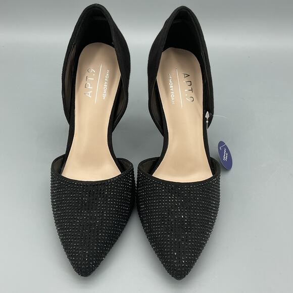 NEW Apt 9 Women’s Oslynn Studded Pointed D’Orsay Pumps Black Size 6 - Picture 3 of 10